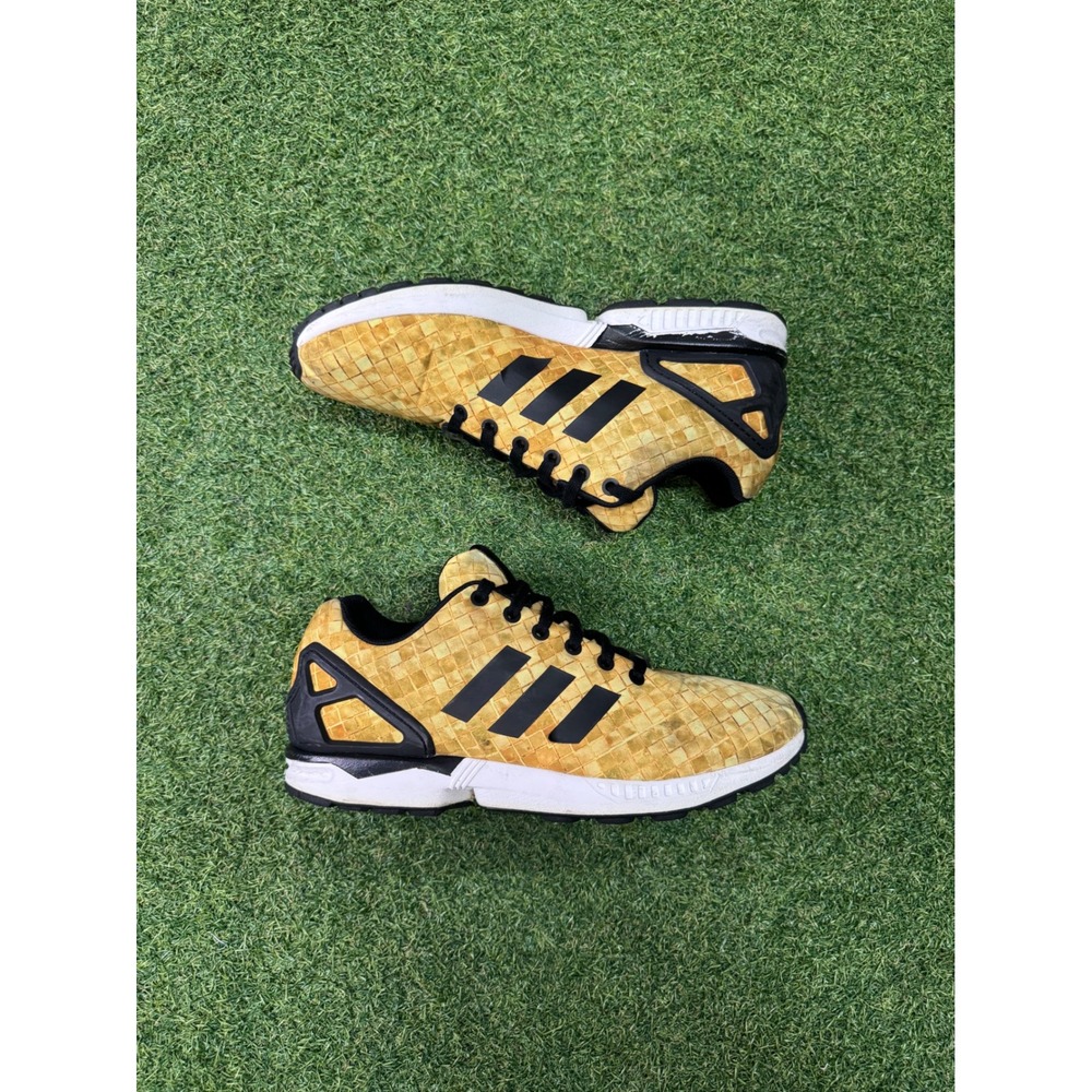 Adidas ZX Flux Waffle Yellow Black Tan Sneakers B24480 Mens 9.5 Running Shoes